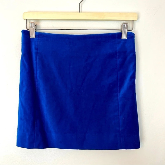 Frame Denim Velvet Mini Skirt Royal Blue 2 Classic Winter Contemporary Statement - Picture 1 of 5